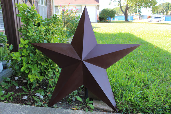 RUSTIC BROWN BARN STAR 5 POINT METAL STAR OF DAVID WESTERN HOME DECOR HANDMADE NEW 12",24",36" #EH12779
