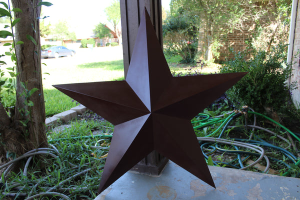 RUSTIC BROWN BARN STAR 5 POINT METAL STAR OF DAVID WESTERN HOME DECOR HANDMADE NEW 12",24",36" #EH12779