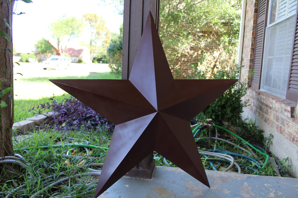 RUSTIC BROWN BARN STAR 5 POINT METAL STAR OF DAVID WESTERN HOME DECOR HANDMADE NEW 12",24",36" #EH12779