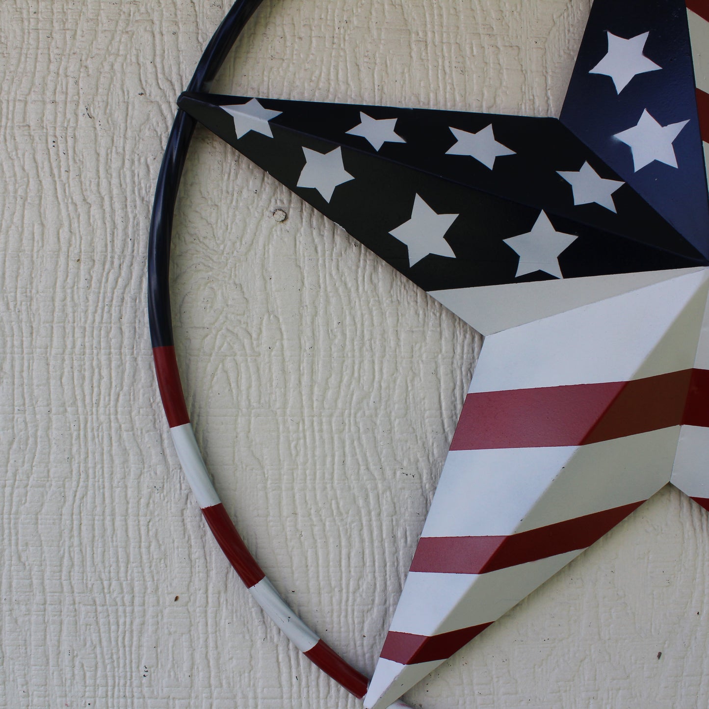 USA FLAG STAR AMERICAN FLAG METAL3D TWIST ROPE RING RED WHT BLUE WESTERN HOME DECOR HANDMADE 12",24",36",48" #EH11925