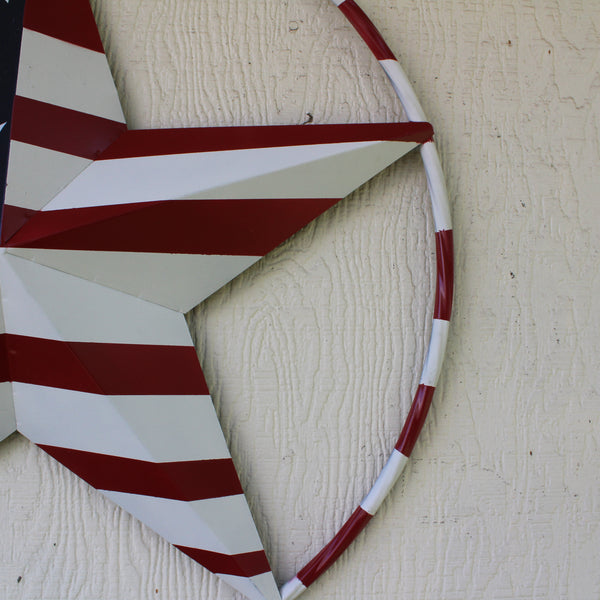 USA FLAG STAR AMERICAN FLAG METAL3D TWIST ROPE RING RED WHT BLUE WESTERN HOME DECOR HANDMADE #EH11925, 12",24",36",48" (Copy)
