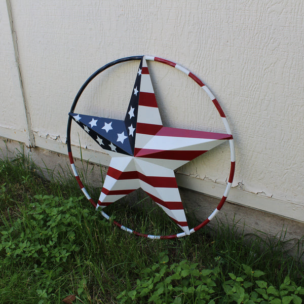 USA FLAG STAR AMERICAN FLAG METAL3D TWIST ROPE RING RED WHT BLUE WESTERN HOME DECOR HANDMADE #EH11925, 12",24",36",48" (Copy)