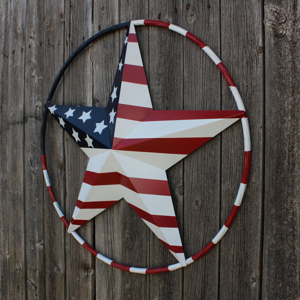 USA FLAG STAR AMERICAN FLAG METAL3D TWIST ROPE RING RED WHT BLUE WESTERN HOME DECOR HANDMADE #EH11925, 12",24",36",48" (Copy)