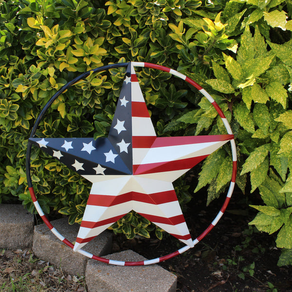 USA FLAG STAR AMERICAN FLAG METAL3D TWIST ROPE RING RED WHT BLUE WESTERN HOME DECOR HANDMADE #EH11925, 12",24",36",48" (Copy)