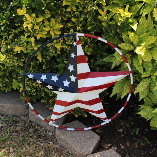 USA FLAG STAR AMERICAN FLAG METAL3D TWIST ROPE RING RED WHT BLUE WESTERN HOME DECOR HANDMADE #EH11925, 12",24",36",48" (Copy)