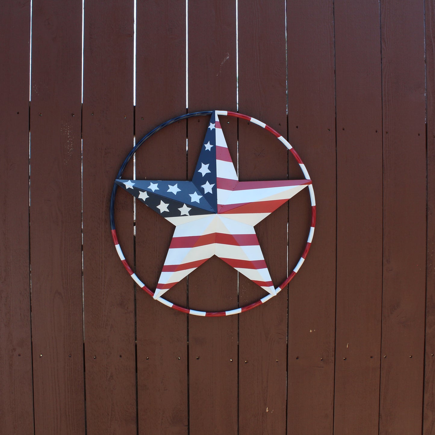 USA FLAG STAR AMERICAN FLAG METAL3D TWIST ROPE RING RED WHT BLUE WESTERN HOME DECOR HANDMADE 12",24",36",48" #EH11925