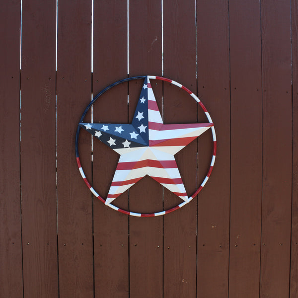 USA FLAG STAR AMERICAN FLAG METAL3D TWIST ROPE RING RED WHT BLUE WESTERN HOME DECOR HANDMADE #EH11925, 12",24",36",48" (Copy)