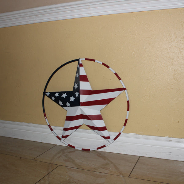USA FLAG STAR AMERICAN FLAG METAL3D TWIST ROPE RING RED WHT BLUE WESTERN HOME DECOR HANDMADE #EH11925, 12",24",36",48" (Copy)