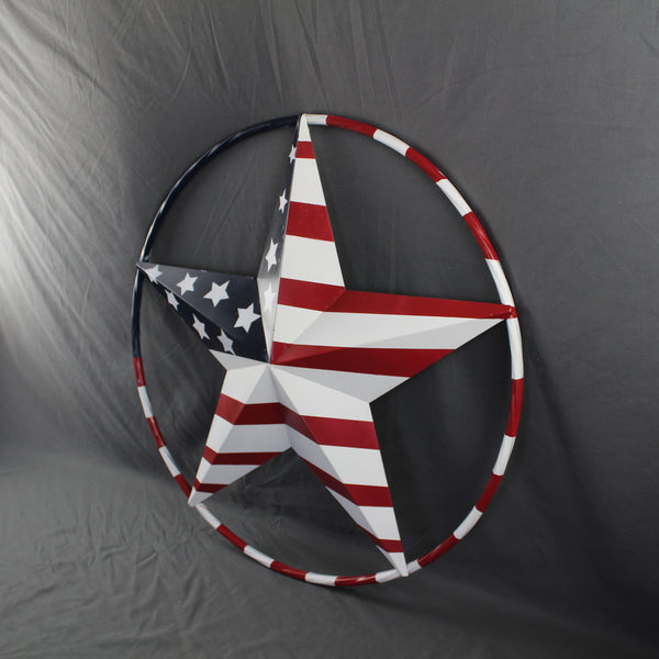 USA FLAG STAR AMERICAN FLAG METAL3D TWIST ROPE RING RED WHT BLUE WESTERN HOME DECOR HANDMADE #EH11925, 12",24",36",48" (Copy)