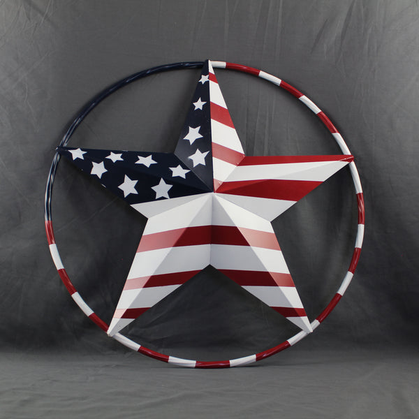 USA FLAG STAR AMERICAN FLAG METAL3D TWIST ROPE RING RED WHT BLUE WESTERN HOME DECOR HANDMADE #EH11925, 12",24",36",48" (Copy)