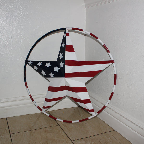 USA FLAG STAR AMERICAN FLAG METAL3D TWIST ROPE RING RED WHT BLUE WESTERN HOME DECOR HANDMADE #EH11925, 12",24",36",48" (Copy)