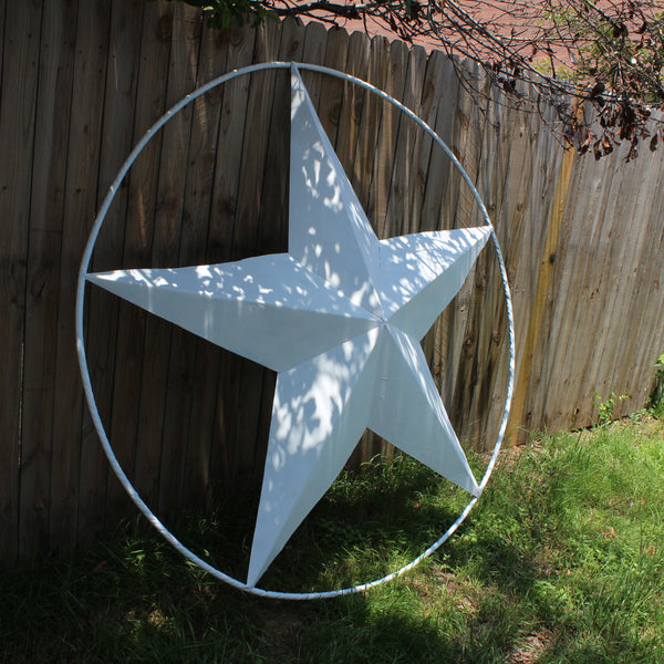 RUSTIC WHITE STAR BARN METAL LONE STAR TWISTED ROPE RING WESTERN HOME DECOR HANDMADE #EH10807 48",60",72",96"