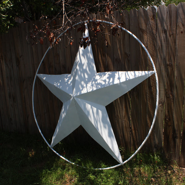 RUSTIC WHITE STAR BARN METAL LONE STAR TWISTED ROPE RING WESTERN HOME DECOR HANDMADE #EH10807 48",60",72",96"