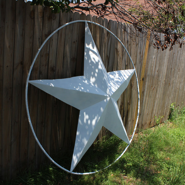 RUSTIC WHITE STAR BARN METAL LONE STAR TWISTED ROPE RING WESTERN HOME DECOR HANDMADE #EH10807 48",60",72",96"