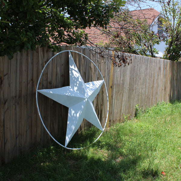 RUSTIC WHITE STAR BARN METAL LONE STAR TWISTED ROPE RING WESTERN HOME DECOR HANDMADE #EH10807 48",60",72",96"