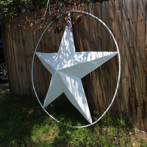 RUSTIC WHITE STAR BARN METAL LONE STAR TWISTED ROPE RING WESTERN HOME DECOR HANDMADE #EH10807 48",60",72",96"