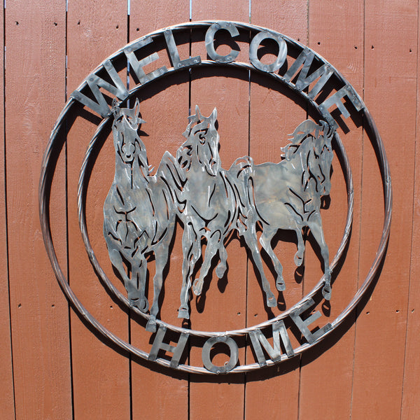 WELCOME RUNNING HORSES RAW METAL UNPAINTED SIGN WESTERN HOME DECOR HANDMADE NEW #EH12719 (Copy)