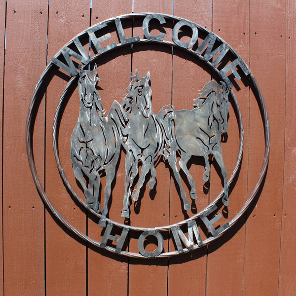 WELCOME RUNNING HORSES RAW METAL UNPAINTED SIGN WESTERN HOME DECOR HANDMADE NEW #EH12719 (Copy)