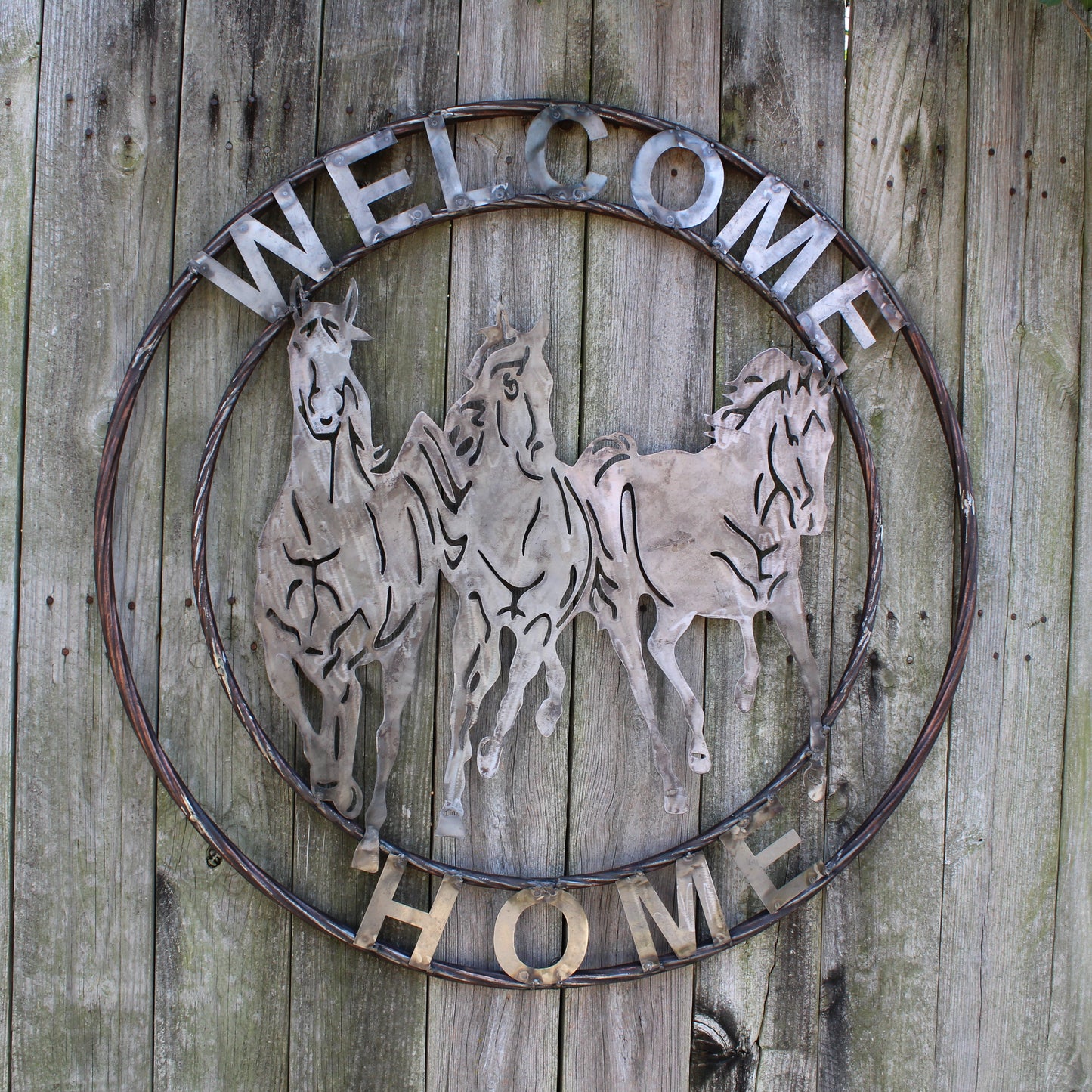 WELCOME RUNNING HORSES RAW METAL UNPAINTED SIGN WESTERN HOME DECOR HANDMADE NEW #EH12719 (Copy)
