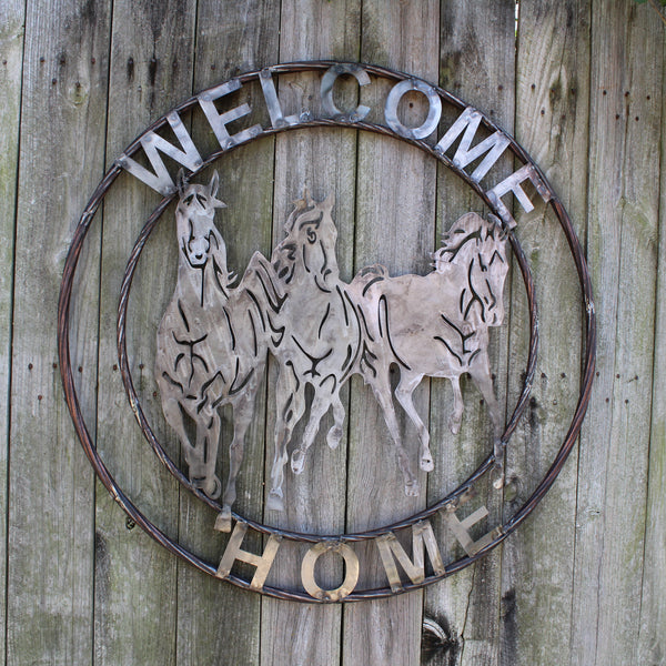 WELCOME RUNNING HORSES RAW METAL UNPAINTED SIGN WESTERN HOME DECOR HANDMADE NEW #EH12719 (Copy)