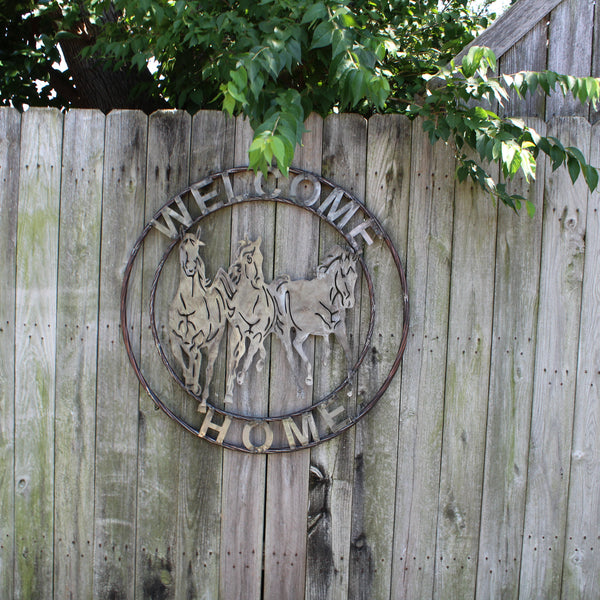 WELCOME RUNNING HORSES RAW METAL UNPAINTED SIGN WESTERN HOME DECOR HANDMADE NEW #EH12719 (Copy)