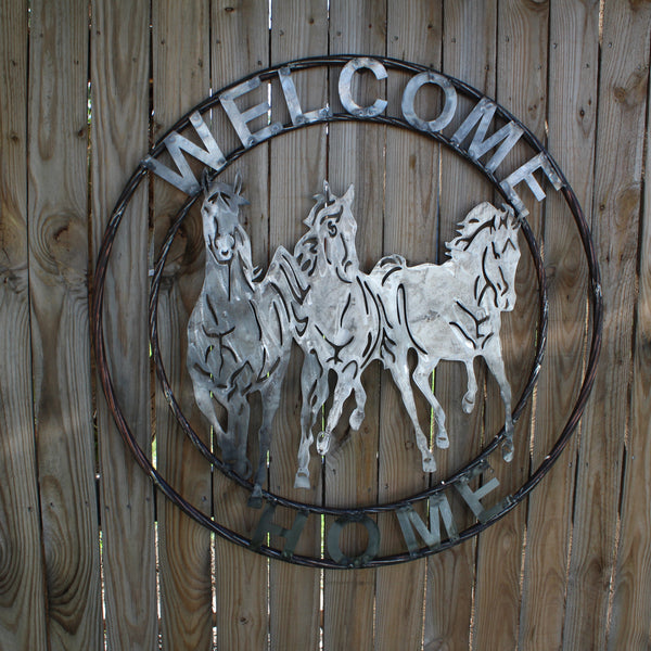 WELCOME RUNNING HORSES RAW METAL UNPAINTED SIGN WESTERN HOME DECOR HANDMADE NEW #EH12719 (Copy)