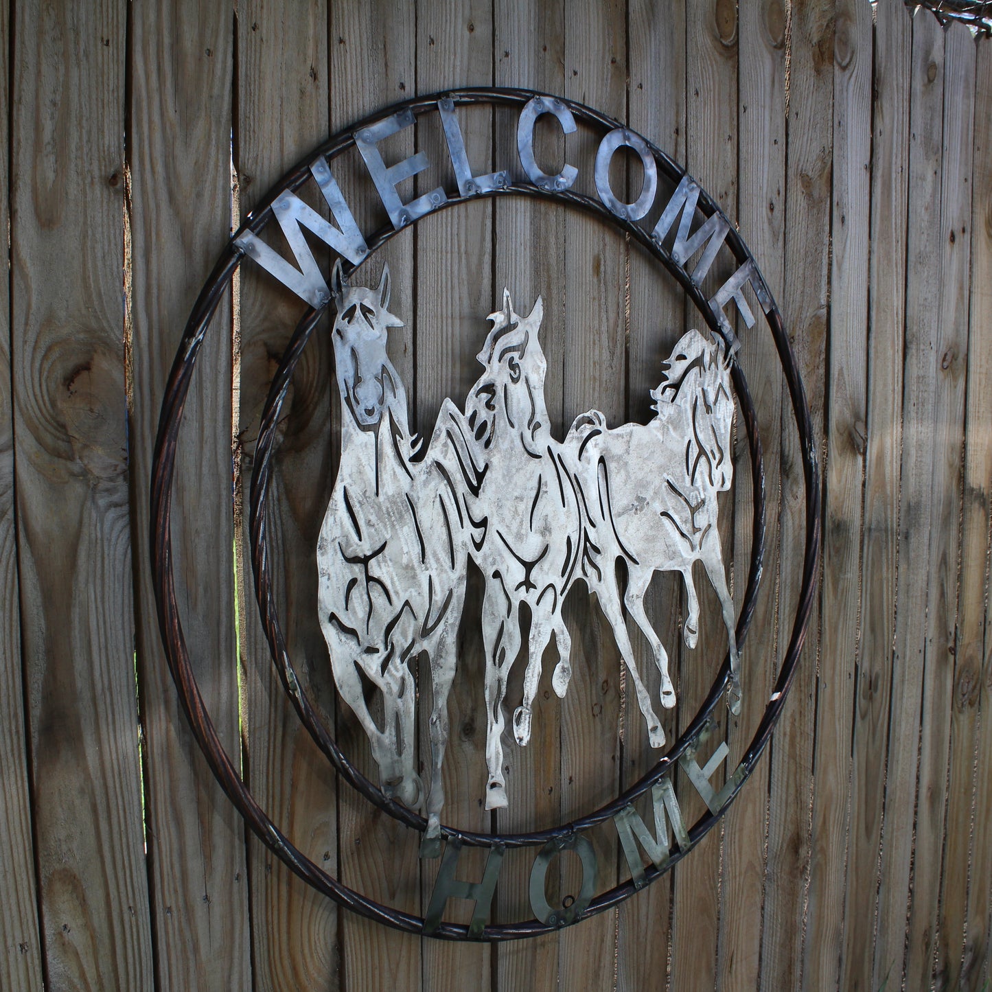 WELCOME RUNNING HORSES RAW METAL UNPAINTED SIGN WESTERN HOME DECOR HANDMADE NEW #EH12719 (Copy)