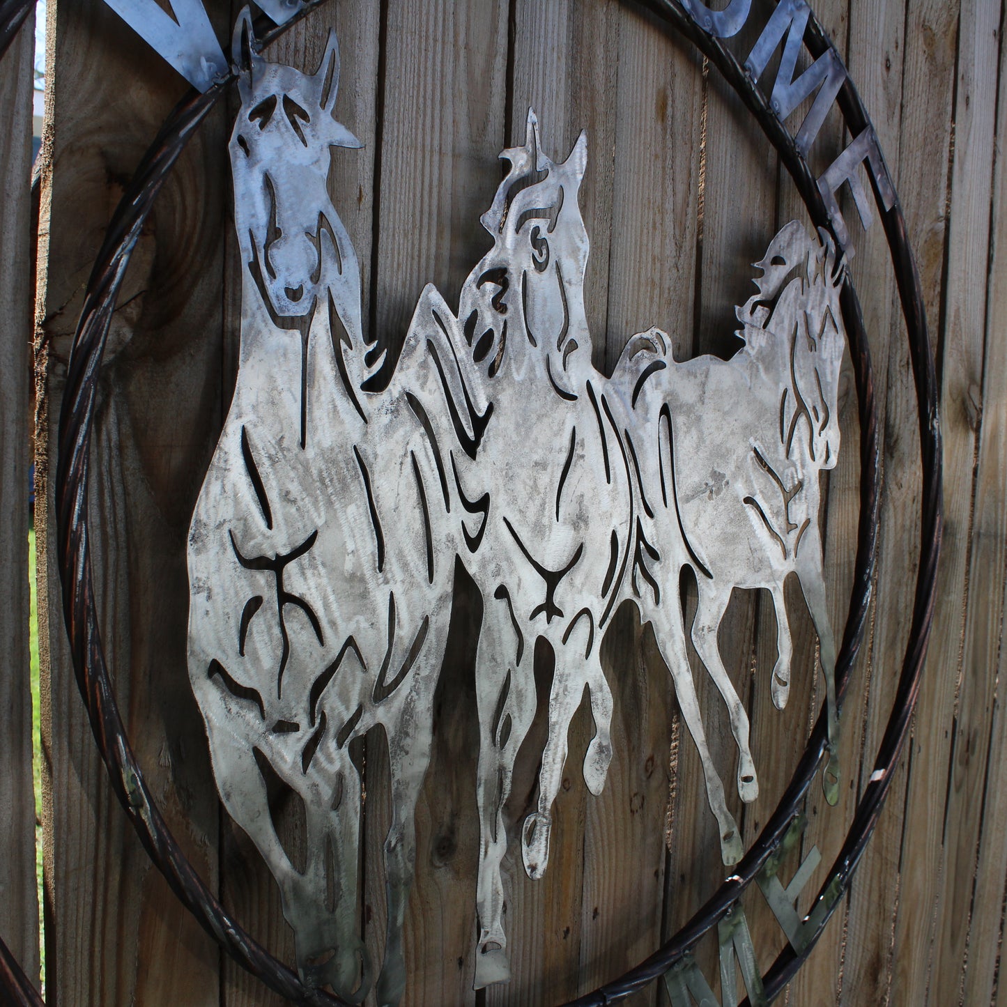 WELCOME RUNNING HORSES RAW METAL UNPAINTED SIGN WESTERN HOME DECOR HANDMADE NEW #EH12719 (Copy)