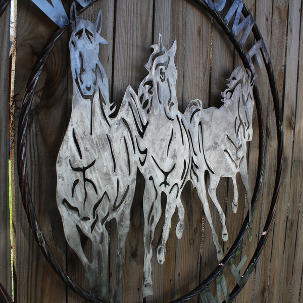 WELCOME RUNNING HORSES RAW METAL UNPAINTED SIGN WESTERN HOME DECOR HANDMADE NEW #EH12719 (Copy)
