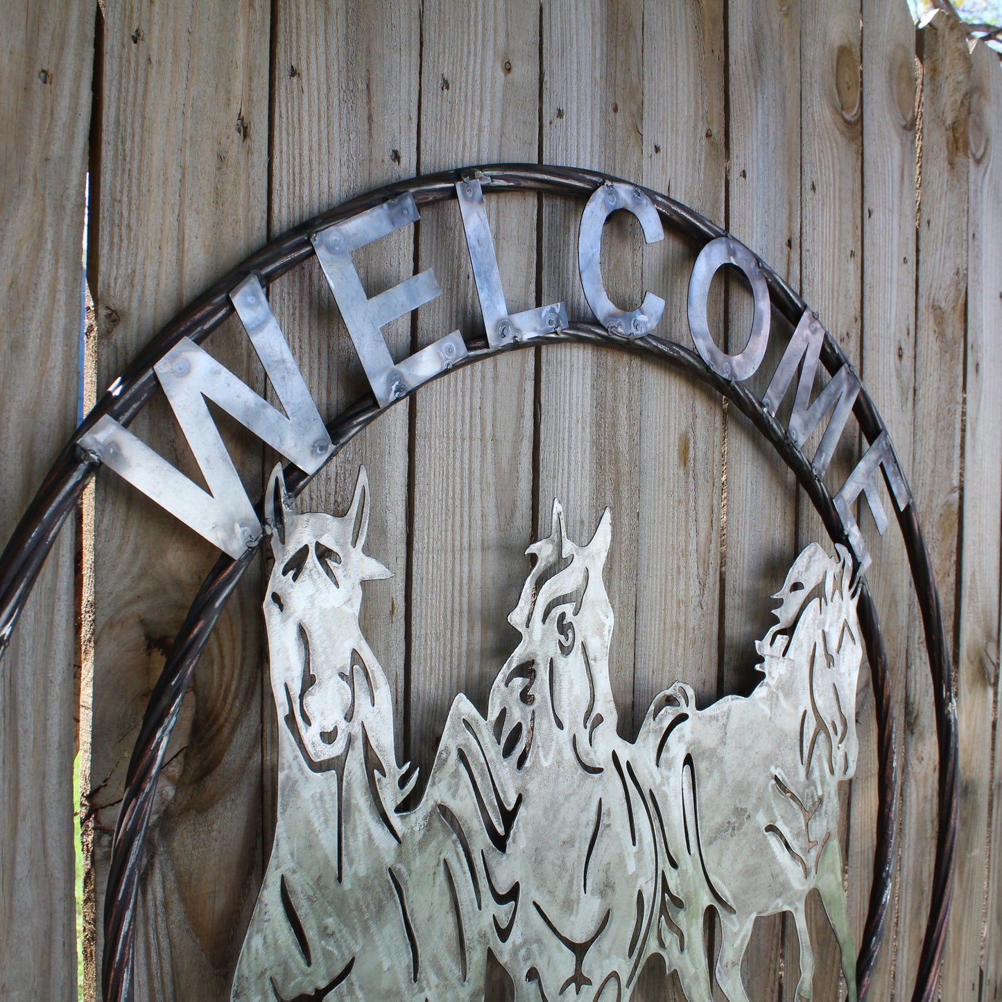 WELCOME RUNNING HORSES RAW METAL UNPAINTED SIGN WESTERN HOME DECOR HANDMADE NEW #EH12719 (Copy)