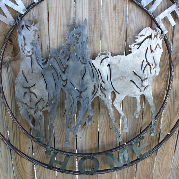 WELCOME RUNNING HORSES RAW METAL UNPAINTED SIGN WESTERN HOME DECOR HANDMADE NEW #EH12719 (Copy)