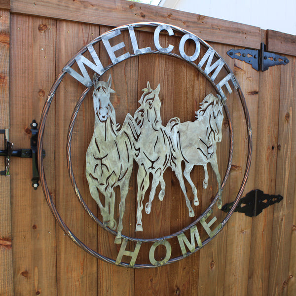 WELCOME RUNNING HORSES RAW METAL UNPAINTED SIGN WESTERN HOME DECOR HANDMADE NEW #EH12719 (Copy)