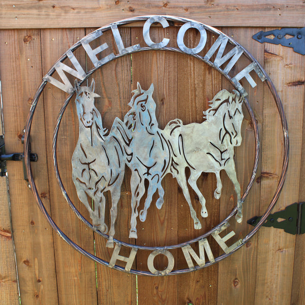 WELCOME RUNNING HORSES RAW METAL UNPAINTED SIGN WESTERN HOME DECOR HANDMADE NEW #EH12719 (Copy)
