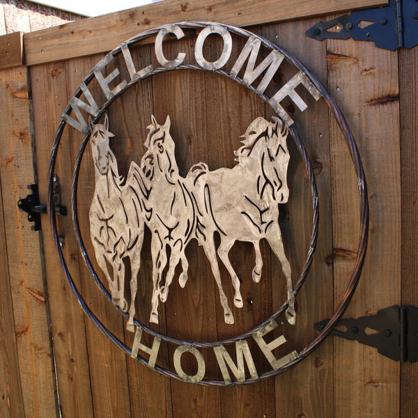 WELCOME RUNNING HORSES RAW METAL UNPAINTED SIGN WESTERN HOME DECOR HANDMADE NEW #EH12719 (Copy)
