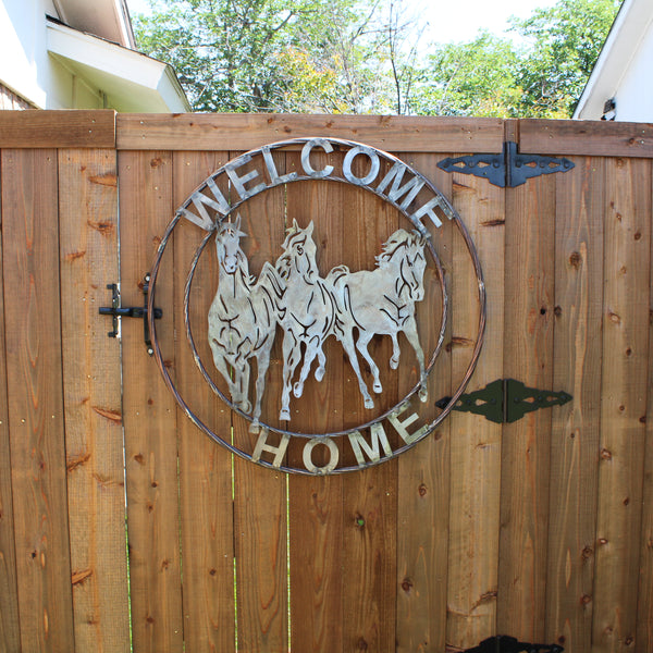 WELCOME RUNNING HORSES RAW METAL UNPAINTED SIGN WESTERN HOME DECOR HANDMADE NEW #EH12719 (Copy)