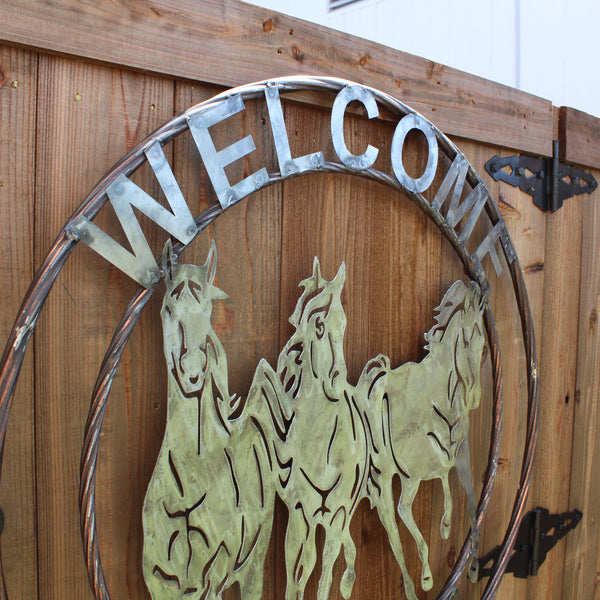 WELCOME RUNNING HORSES RAW METAL UNPAINTED SIGN WESTERN HOME DECOR HANDMADE NEW #EH12719 (Copy)