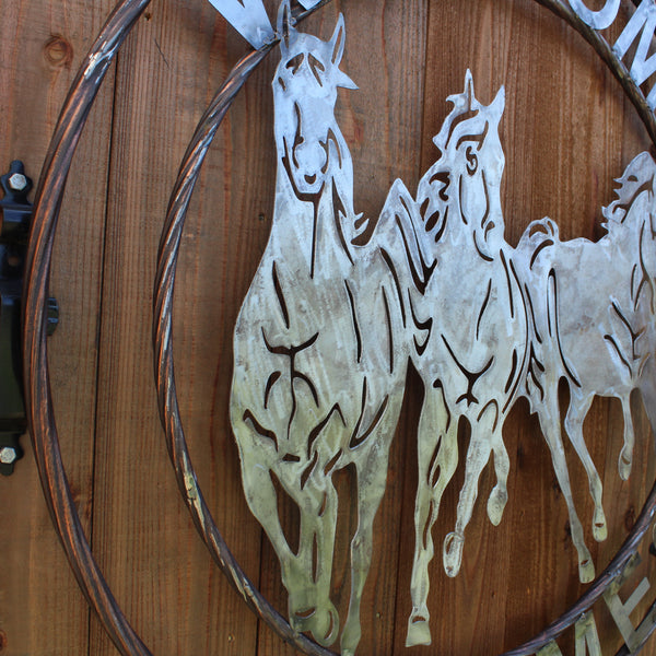 WELCOME RUNNING HORSES RAW METAL UNPAINTED SIGN WESTERN HOME DECOR HANDMADE NEW #EH12719 (Copy)