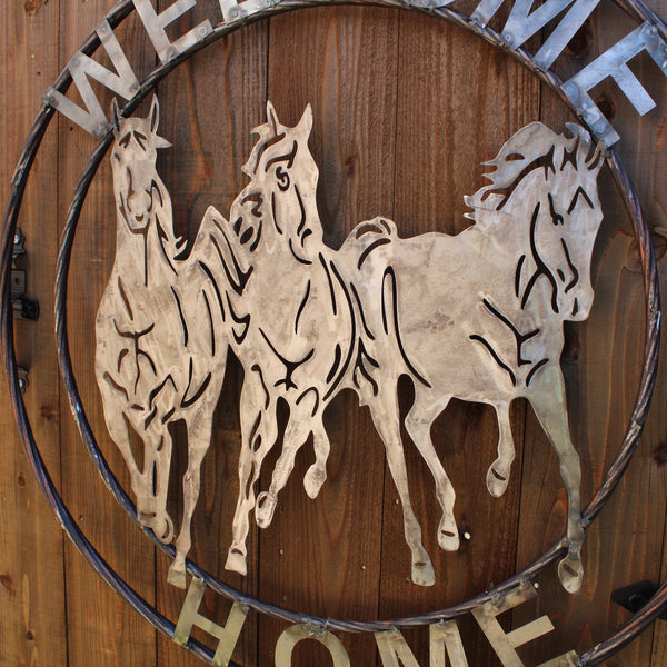 WELCOME RUNNING HORSES RAW METAL UNPAINTED SIGN WESTERN HOME DECOR HANDMADE NEW #EH12719 (Copy)
