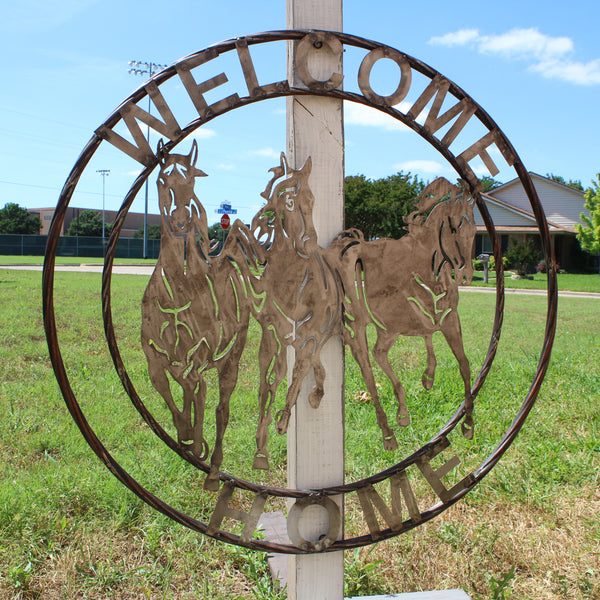 WELCOME RUNNING HORSES RAW METAL UNPAINTED SIGN WESTERN HOME DECOR HANDMADE NEW #EH12719 (Copy)