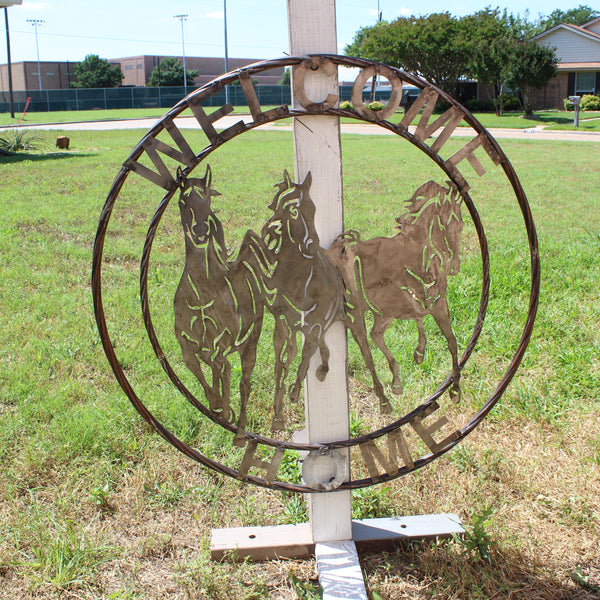 WELCOME RUNNING HORSES RAW METAL UNPAINTED SIGN WESTERN HOME DECOR HANDMADE NEW #EH12719 (Copy)