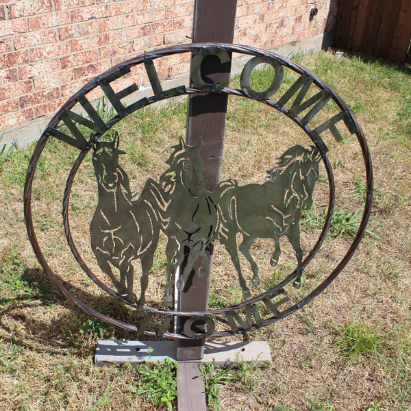 WELCOME RUNNING HORSES RAW METAL UNPAINTED SIGN WESTERN HOME DECOR HANDMADE NEW #EH12719 (Copy)