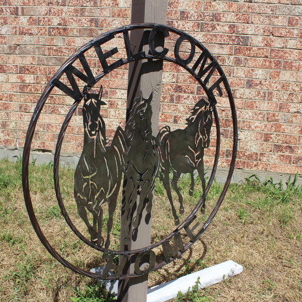 WELCOME RUNNING HORSES RAW METAL UNPAINTED SIGN WESTERN HOME DECOR HANDMADE NEW #EH12719 (Copy)