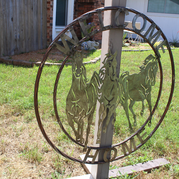 WELCOME RUNNING HORSES RAW METAL UNPAINTED SIGN WESTERN HOME DECOR HANDMADE NEW #EH12719 (Copy)