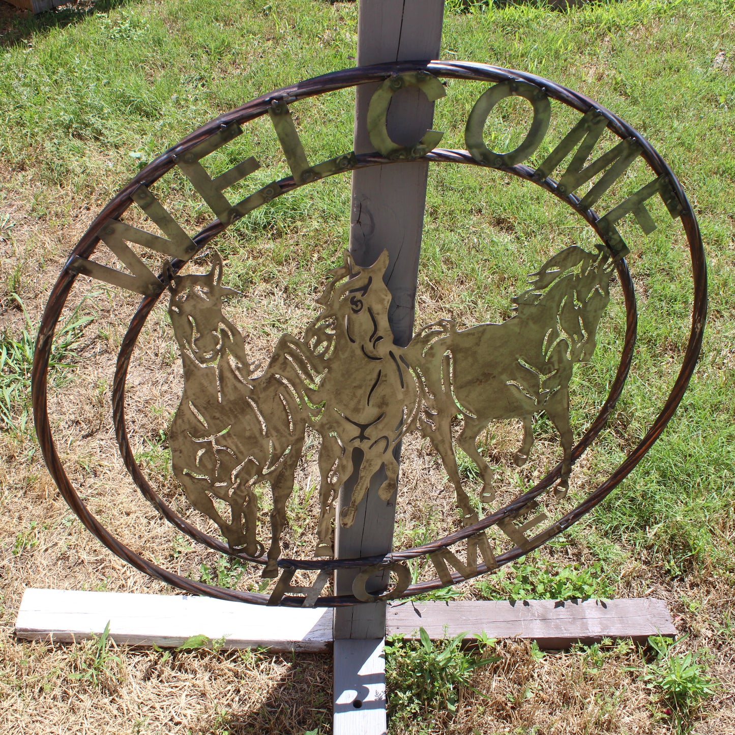 WELCOME RUNNING HORSES RAW METAL UNPAINTED SIGN WESTERN HOME DECOR HANDMADE NEW #EH12719 (Copy)