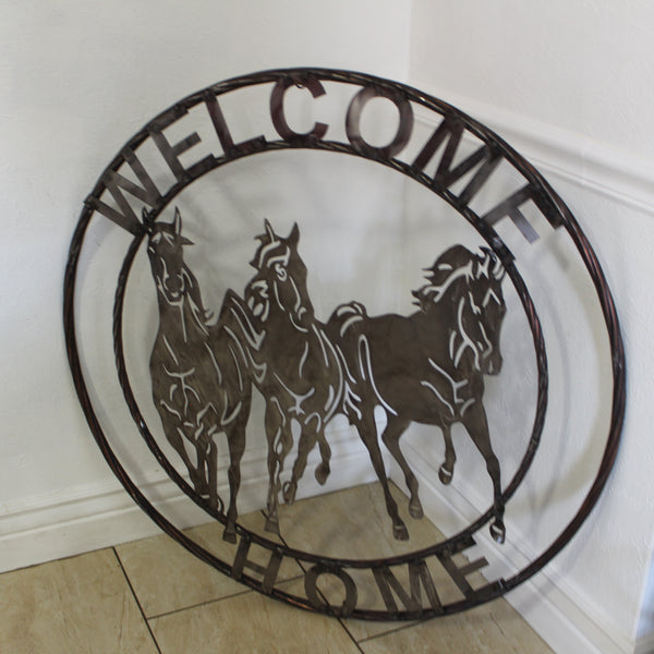 WELCOME RUNNING HORSES RAW METAL UNPAINTED SIGN WESTERN HOME DECOR HANDMADE NEW #EH12719 (Copy)