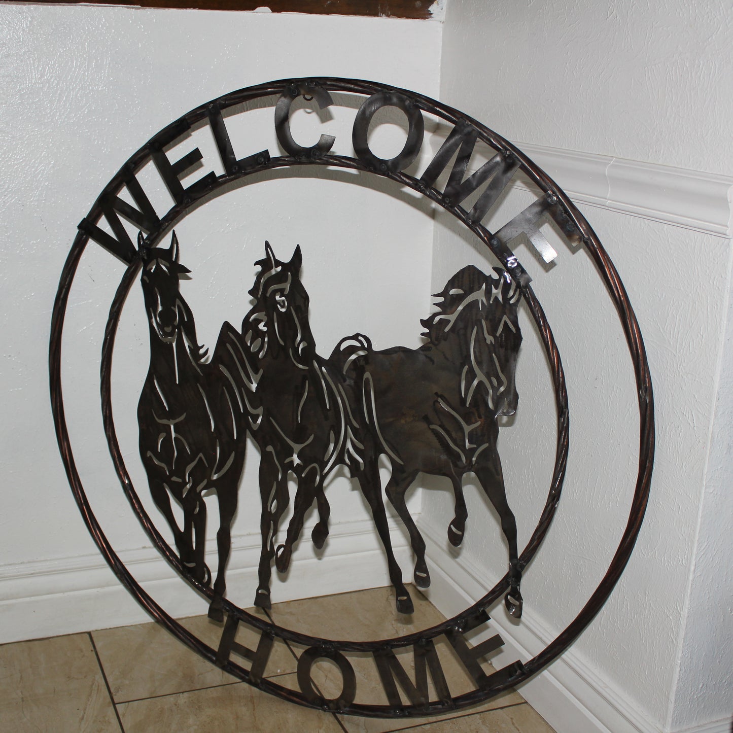 WELCOME RUNNING HORSES RAW METAL UNPAINTED SIGN WESTERN HOME DECOR HANDMADE NEW #EH12719 (Copy)