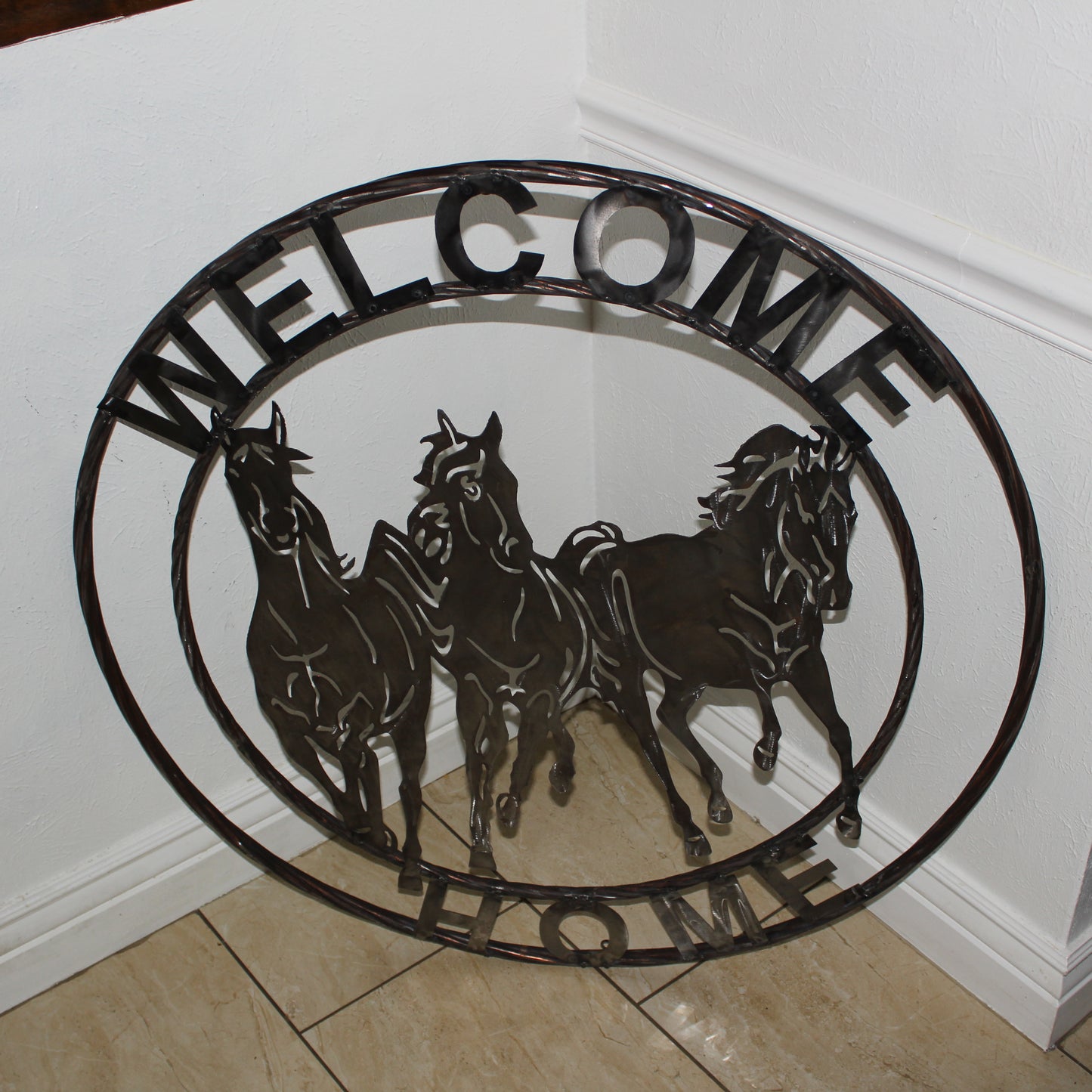 WELCOME RUNNING HORSES RAW METAL UNPAINTED SIGN WESTERN HOME DECOR HANDMADE NEW #EH12719 (Copy)