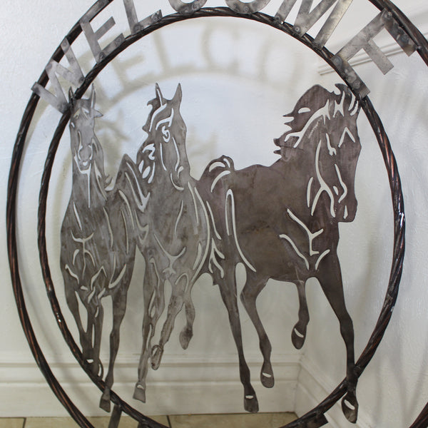 WELCOME RUNNING HORSES RAW METAL UNPAINTED SIGN WESTERN HOME DECOR HANDMADE NEW #EH12719 (Copy)