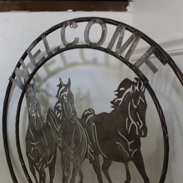 WELCOME RUNNING HORSES RAW METAL UNPAINTED SIGN WESTERN HOME DECOR HANDMADE NEW #EH12719 (Copy)