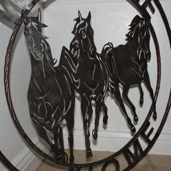 WELCOME RUNNING HORSES RAW METAL UNPAINTED SIGN WESTERN HOME DECOR HANDMADE NEW #EH12719 (Copy)
